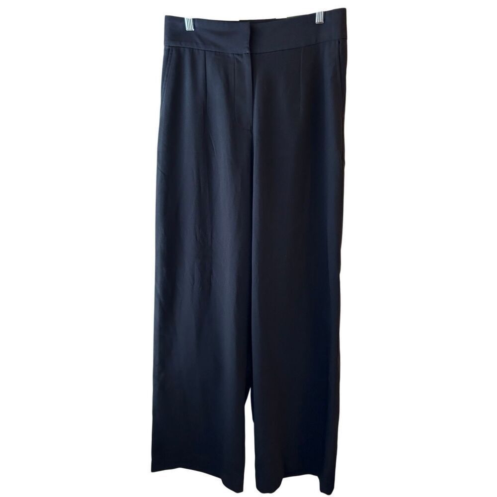 NWT Madison wide-leg Dress Pants navy blue sz 8 flowy drapey career preppy